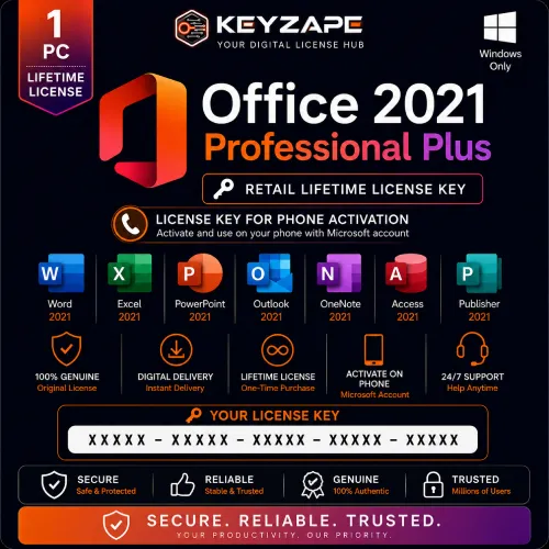 Office 2021 Professional Plus Retail Lifetime License Key-Phone