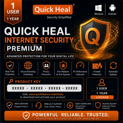 Quick Heal Internet Security Preminum 1 User 1 Year